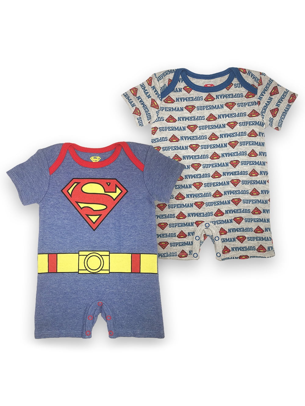Baby Boy Superman Superhero 2 Long Sleeve Bodysuits Size 3 6 9 Months Layette