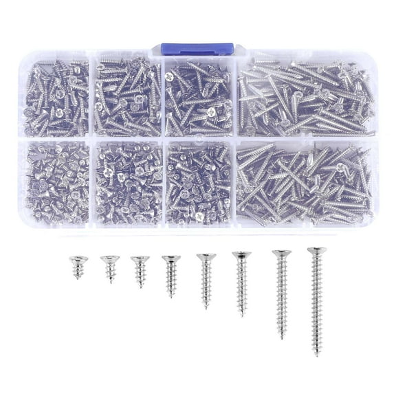 800Pcs Stainless Steel Self Tapping Screw Assortment Kit Lock Nut Wood Thread Nail Sets M2