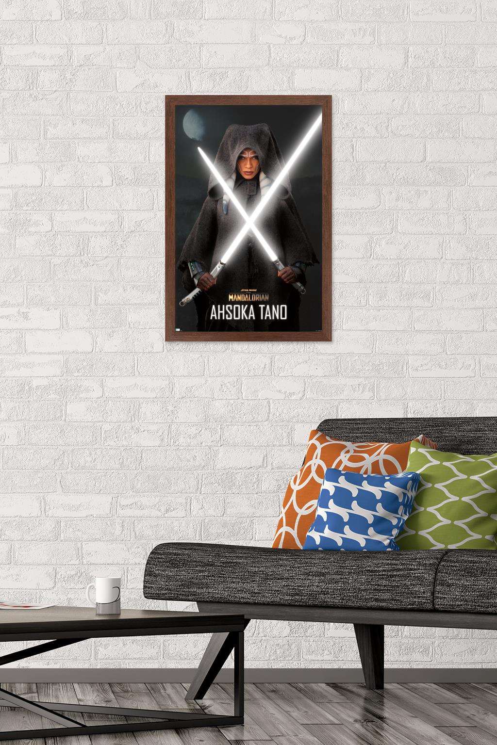 Star Wars The Mandalorian Season 2 - Ahsoka Lightsabers Wall Poster, 14.725" x 22.375", Framed