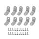 thumbnail image 5 of Riwesomey 2 unids/set soporte en forma de L de acero inoxidable soportes de esquina soporte de estante de ángulo con 8 Uds atornillado 20x20mm 2piezas, 5 of 6