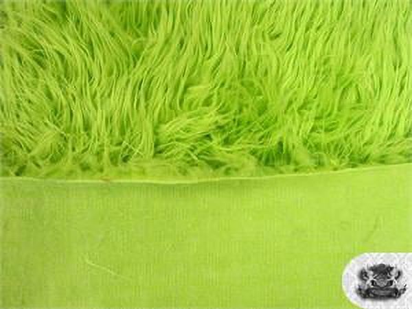 Faux Fake Fur Mongolian Fabric Sold by the Yard (LIME)