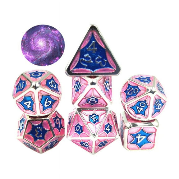 7 Pcs/Set Alloy Metal Polyhedral Dices D20 D12 D10 D8 D6 D4 for DND RPG MTG Table Game Props Dice