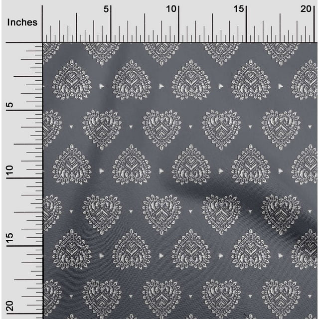 oneOone Polyester Lycra Fabric Floral Block Print Fabric BTY 56 Inch Wide