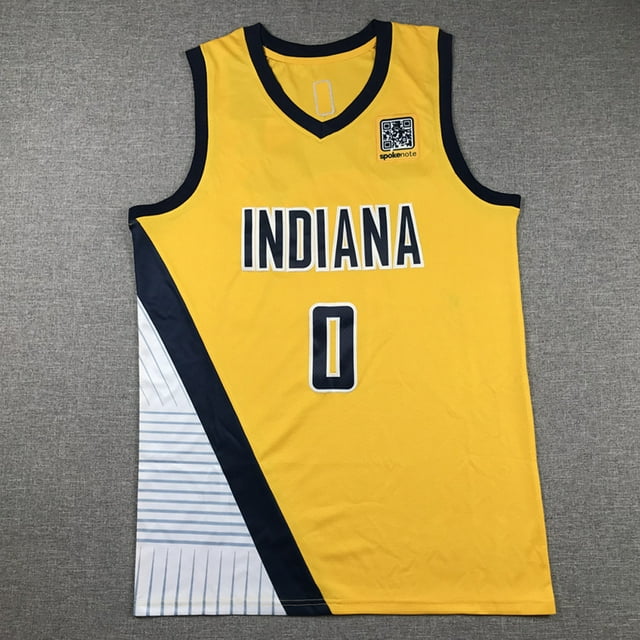 Maillot Pacers No. 0 Haliburton - Nom de Joueur Jaune Collection Étoile Commémorative Classique Édition Brodée - TG