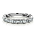 thumbnail image 3 of Gem Stone King 925 Sterling Silver White Created Sapphire Ring | 0.48 Cttw | Wedding Band Engagement Anniversary Promise Ring for Women (Size 9), 3 of 5