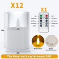 thumbnail image 2 of 12Pack Flickering Flameless Candles with Remote, LED Candles Battery Powered, Small Flameless Pillar Candles, Votive Candles Battery Operated for Wedding Party Centerpieces Table [Clear, 2"X3"], 2 of 8