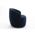 thumbnail image 5 of Hassch Contemporary Teddy Upholstered Swivel Accent Chair, Cozy Barrel Armchair with Foam Cushion and Sturdy Metal Base, Easy Assembly, Dark Blue, 5 of 7