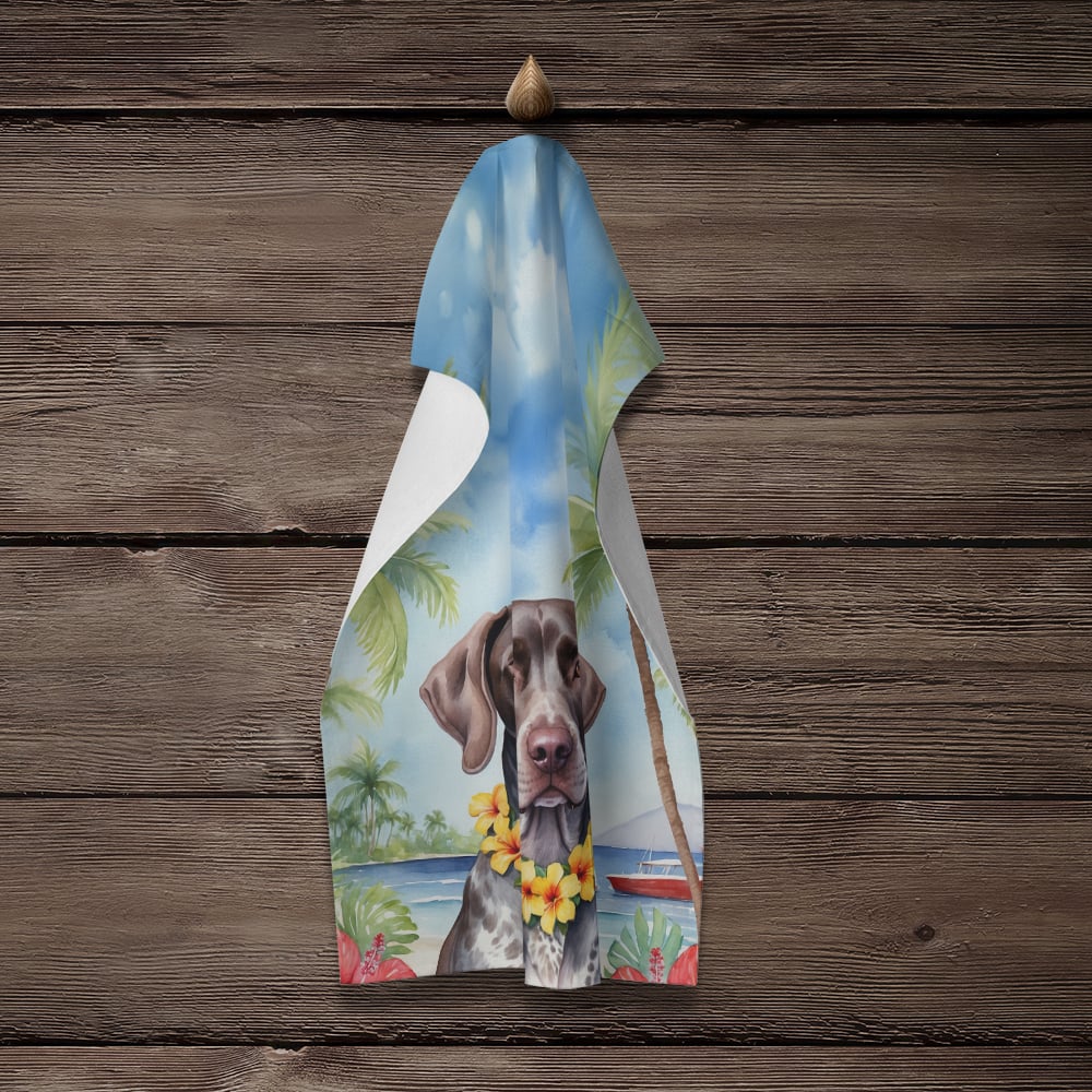 Carolines Treasures DAC6439KTWL 25 x 15 in. German Shorthaired Pointer Luau Kitchen Towel