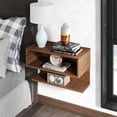 thumbnail image 3 of Floating Nightstand, Wall Mount Bedside Shelf with Drawer Storage, Small Wall Shelves for Bedroom, Natural, 3 of 13