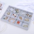 thumbnail image 3 of Bandejas apilables de terciopelo hechas a mano para joyería, anillos, pendientes, pulseras, organizador, bandeja de almacenamiento (12/18/24 rejillas), 3 of 5