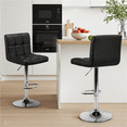 thumbnail image 2 of Alden Design Adjustable Bar Stool Faux Leather Counter-Height Mid-Back Bar Chair, Set of 2, Black, 2 of 10