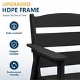 thumbnail image 5 of FOOWIN 7-Piece Patio Furniture Set, HDPE Outdoor Conversation Set with 5 Seating & Cushions, Perfect Patio Sofa Set for Garden, Porch, Backyard, Black Frame with Beige Cushion, 5 of 8