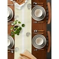 thumbnail image 2 of White Striped on Yellow Table Runner-70 Inch Long Modern Gradient Geometric Table Runners Linen Burlap Tablerunner for Kitchen Dining Room Holiday Party, 2 of 9