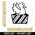 thumbnail image 2 of Duck in Gift Box Christmas Self-Inking Rubber Stamp Ink Stamper - Sky Blue Ink - Mini 1/2 Inch, 2 of 7