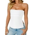 thumbnail image 2 of Going Out Tube Tops for Women 2025 Trendy Summer Off Shoulder Backless Cute Work Shirts Vacation Top Y2k Outfits White L, 2 of 8