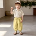 thumbnail image 3 of 7-8 Years Toddler Boys Joggers Pants Elastic Waist Sweatpants Kids Baby Soft Running Athletic Trousers Boys Baggy Sweatpants Yellow Pants, 3 of 3