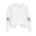 thumbnail image 4 of zaveiop Christmas Sweatshirts for Women Christmas Sweatshirts Merry and Bright Xmas Long Sleeve Blouse Top (Z3-White, L), 4 of 5