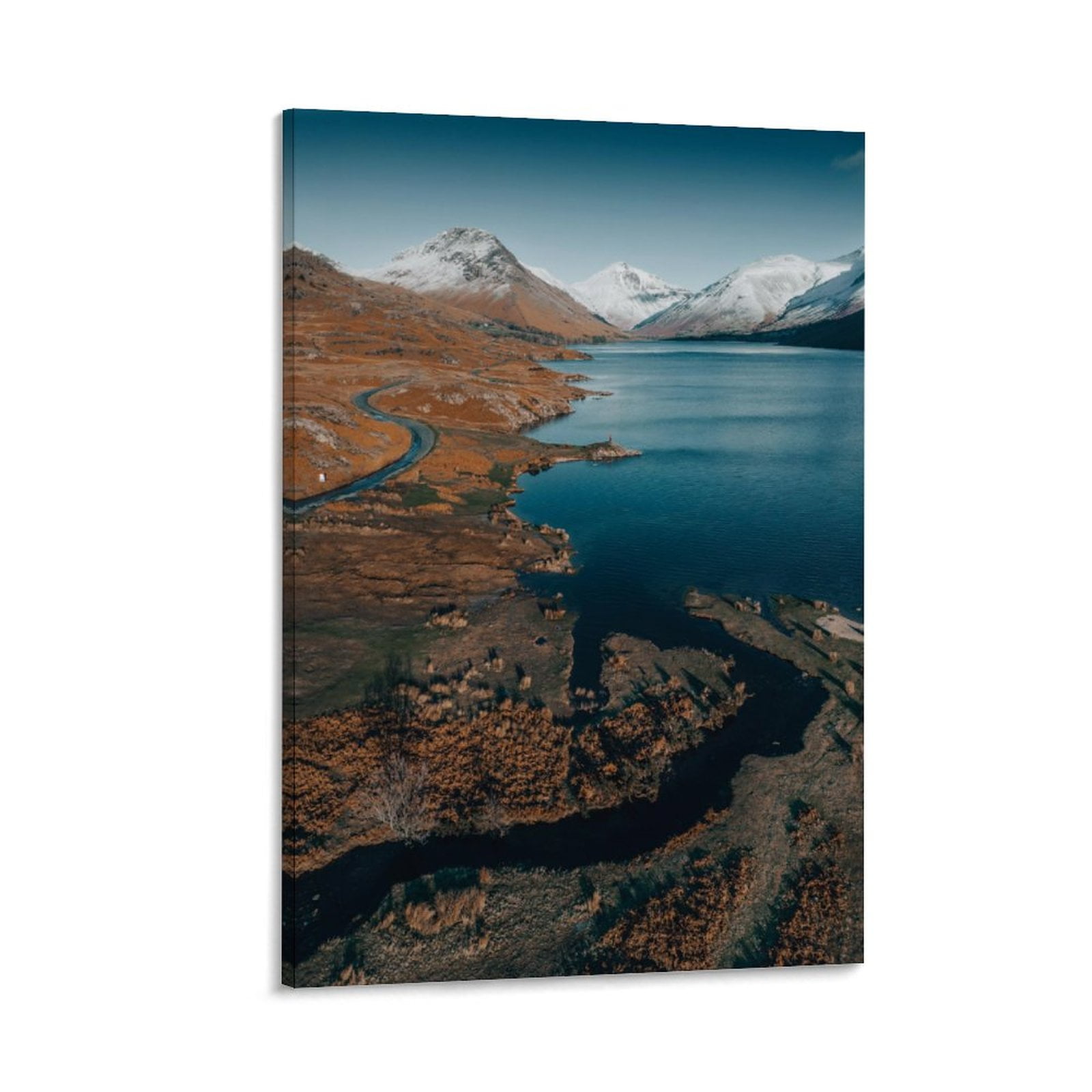 Birdview of Landscape Picture Canvas Wall Art Decor, Vertical Version