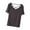 Gray, variant on Lovskoo Summer Tops for Women 2024 Short Sleeve Solid Round Neck Strap Crisscross Backless Basic Shirts Black L
