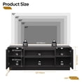 thumbnail image 4 of Bestier Arched Door Wooden TV Stand for TVs up to 70", Curved Corner Media Console with Open Shelf,Modern Entertainment Center with Dust-Free Enclosed Base,Black, 4 of 9