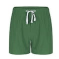 thumbnail image 4 of Shorts Pants for Men in $10 Solid Color Casual Pocket Cotton-Linen Drawstring Elastic-Waist Shorts, 4 of 6