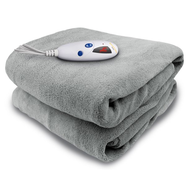 Biddeford Heated Throw with Electric Analog Controller, Grey