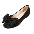 thumbnail image 3 of IEMIEMIEM Women's Ballet Flats Bow Walking Shoes Casual Tennis Slip On Sneakers Lightweight Comfortable Fashion Shoes for Women Black 9 Wide, 3 of 9