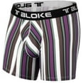 thumbnail image 3 of T Bloke Mens Boxer Briefs L Size 3 Pack Purple/White Striped with Elastic, 3 of 5