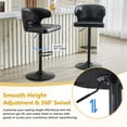 thumbnail image 5 of JUFU Bar Stools Set of 2, Extra Large Adjustable Swivel Bar Stools with Wide Seat & High Back, PU Leather Counter Height Bar Chairs with Footrest for Kitchen Island, 5 of 7