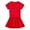 Red-16, variant on Ugoldhm Girls Short Sleeve Dresses Summer Cotton Casual Pleated Solid A-Line Crew Neck Dress 1-10 Years