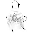 thumbnail image 1 of Kraken Apron Mythic Legendary Creature Tentacles on the Sea Wave Fantasy Sketchy Illustration, Unisex Kitchen Bib Apron with Adjustable Neck for Cooking Baking Gardening, Black White, by Ambesonne, 1 of 3