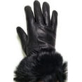 thumbnail image 2 of Texcyngoods Adult Womens Black Leather Gloves with Faux Fur Trim for Winter (Large), 2 of 5