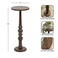 thumbnail image 5 of Kate and Laurel Wegner Traditional Wooden Round Drink Table, 12 x 12 x 30, Brown, Elegant and Durable Mango Wood Pedestal Table for Use as Indoor Plant Stand or Useful Living Room Decor, 5 of 8