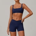 thumbnail image 5 of PISONIC Two Piece Workout Sets for Women Square Neck Sports Bra and Scrunch Butt Lifting Shorts Gym Yoga Active Wear Outfits, 5 of 8