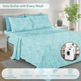 thumbnail image 5 of Lux Decor Collection Bed Sheets - 4 Piece Twin Sheets Set - 16 Inches Deep Pocket Bedding Sheets & Pillowcases - Blue, 5 of 9