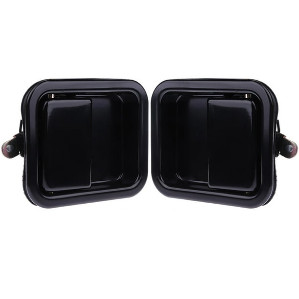 ECCPP Door Handles Exterior Outside Outer Front Drive Passenger Side for  1997-2006 for Jeep Wrangler Black(Pack of 2) 