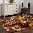 thumbnail image 4 of Retro Spring Flowers Area&nbsp;Rug 3x5ft Pastoral Floral Non-Slip&nbsp;Washable Square&nbsp;Rugs Soft Felt Indoor Floor Mat for Bedroom Kitchen Living Room Bathroom, 4 of 9