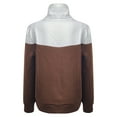thumbnail image 7 of ATOYSOY Casual Sweatshirts Loose Thicken Jackets with Pockets for Women Solid Color Tops Workout Trendy Long Sleeve Coat Zipper Up Stand Collar Winter Brown XL, 7 of 7