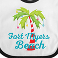 thumbnail image 4 of Inktastic Fort Myers Beach Florida Christmas Vacation Girls Baby Bib, 4 of 4