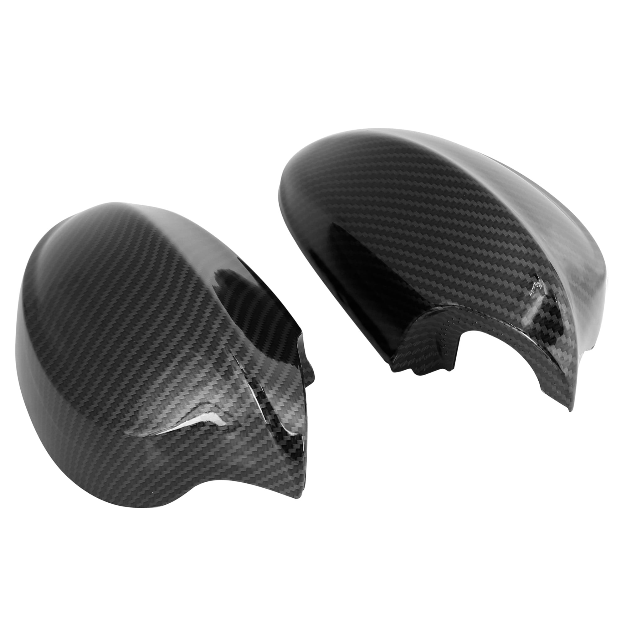 Pair New Exterior Rear View Mirror Covering Cap Carbon Fiber Pattern for BMW