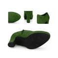 thumbnail image 2 of BLISSFUL STEP Round Toe Platform Block Heels Ankle Booties for Women Emerald Green 7, 2 of 6