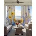 thumbnail image 6 of Blue Yellow Dragonfly Blackout Curtains for Bedroom Living Room Darkening Curtains 54 Inch Long Watercolor Spring Flower Short Curtain for Small Window Treatment Insulated Grommet Drapes 42"x54"x2, 6 of 9