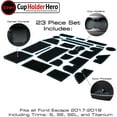 thumbnail image 3 of CupHolderHero fits Ford Escape Accessories 2017-2019 Premium Custom Interior Non-Slip Anti Dust Cup Holder Inserts,, 3 of 5