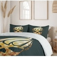 thumbnail image 6 of Ambesonne Gothic Duvet Cover Set, Skull Fractal Effects, 2-Calking, Pale Caramel Dark Grey, 6 of 7