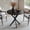 Black, variant on 31.5" Small Round Dining Table for 2-4, Rustic Brown Dinner Table, Space Saving Circle Small Kitchen Table, Industrial Mid Century Modern Dining Room Desk for Kitchen, Apartment