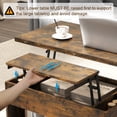 thumbnail image 4 of Manxile Farmhouse Lift Top Coffee Table, Wooden Coffee Table with Hidden Compartments and Shelves for Living Room, 4 of 7