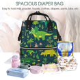 thumbnail image 5 of Zufioo Dinosaurs and Flowers Print Large capacity mommy bag, diaper bag, waterproof parent-child backpack, multi-pocket design backpack suitable for travel and shopping, 5 of 6