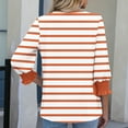 thumbnail image 5 of ShiShine Women's Striped Tunic Top Casual Button Down T Shirts Round Neck 3/4 Length Sleeve Fashion Outfits, 5 of 7