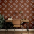 thumbnail image 3 of S4Sassy Hibiscus Flower Wallpaper - Brown Wall Covering, 25" x 60" Self-Adhesive Vinyl Wall Paper, Decorative Walls Wrap, Easy DIY Walls Covering For Bedroom, Living Room, 3 of 9