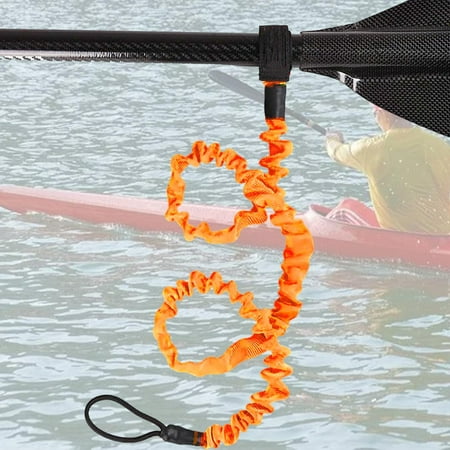 kesoto Leash Keeper Lanyard Portable Fishing Pole Holder Paddle Leash Coiled Fishing Rod Leash for Boating Orange